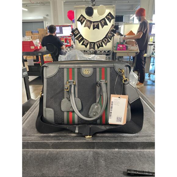 Gucci Bauletto Top Handle Bag Gg Canvas #237363G14B - Picture 7 of 7